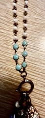 Vtg 35” Beaded Chain Necklace W Charms 20” Drop