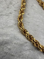 Gold Tone Rope Chain Long 30”