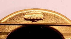 Vtg Agatha Paris Gold Tone Brooch Black And Reddish-brown Cabachons 3.5 Inches