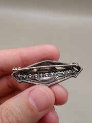 Judith Jack Marcasite Sterling Silver Brooch Pin Abstract