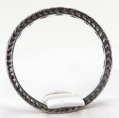 Antique Art Deco Diamond Wedding Band 17K White Gold EGL USA Ring Size 7.25 UK-O