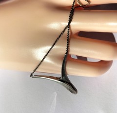 Vintage Large Sterling Silver Pendant, Y-shape, on 39 cm Silver Chain, Germany