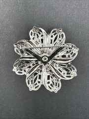Vintage Pink Rhinestone Flower Brooch J42