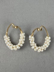 Vintage Barbara Barnett HOOKER Fresh Water Pearls Gold Filled Earrings Cuff