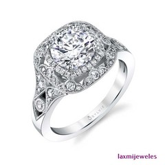 2.25Ct Lab-Created Diamond Ring Set Antique Art Deco Milgrain Bridal Wedding