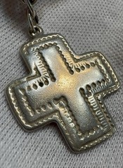 Vintage Sterling Silver Charm Bracelet with (5) Crosses 7” Long Look