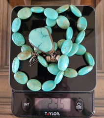 Vintage 925 Sterling Silver Genuine Turquoise Beaded Necklace