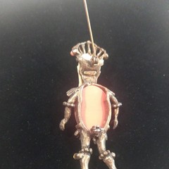 Vintage Selro Selini African King Warrior Figural Man Rhinestone Brooch Pin RARE