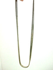 Vintage Classic Retro Necklace Flat Chain Herring Bone Silver Plated Metal 19″