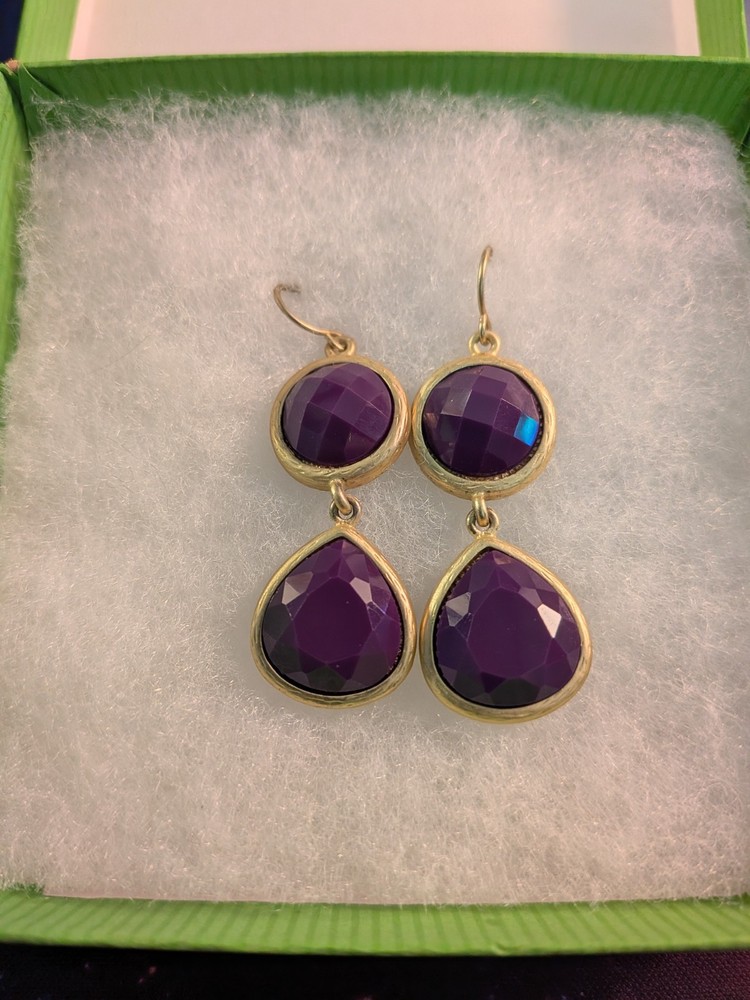 Vintage Lord Ivy Of New York, Vintage Purple And Gold Earrings