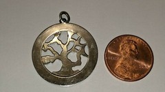 VINTAGE STERLING SILVER TREE OF LIFE CHARM PENDANT SIGHNED JMS STERLING