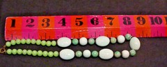 Art Deco Czechoslovakia Necklace Peking Glass Faux Jade & Jadeite Beads Vintage