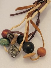 Vtg Boho Dangle Earrings Mixed Beaded Leather Wood Metal Stone Fashion Jewelry