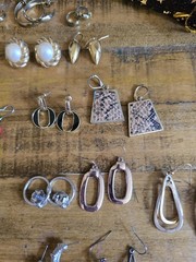 Vtg Retro Costume Lot Of 50 Earrings Clip On Earwire Push Backs