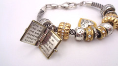 Fabulous Brighton Holy Bible, I Love You & Wink Smiley Sliding Charm Bracelet