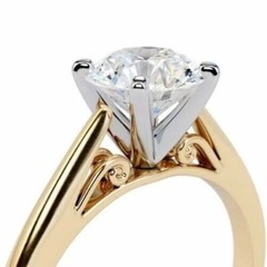 2.90Ct Round Cut Lab Created Diamond14K Yellow Gold FN Solitaire Engagement Ring