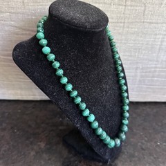 Vintage Genuine Natural Malachite Graduated Bead 20” Necklace 93g