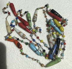 Vintage Lot of 2 1960s Boho Hippie Love Beads – Multi-colors – 54″ long