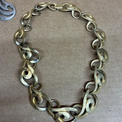 Vintage Signed Erwin Pearl Gold Tone necklace , Kelly Waters