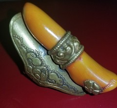 Antique Mexico Engraved Huge Natural Coral Adjustable Ring INCREDIBLE