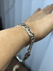 28. Vintage Sterling 925 Mariner Link Chain Bracelet 8 3/4″. 29.1g. Italy Unx