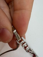 Vintage Bracelet Trifari Tennis Rhinestone Chain Silvertone 6.5 in PJ