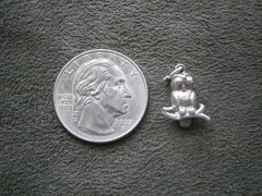 Owl on Branch Vintage Solid Sterling Silver Bracelet Charm Pendant 2.6g