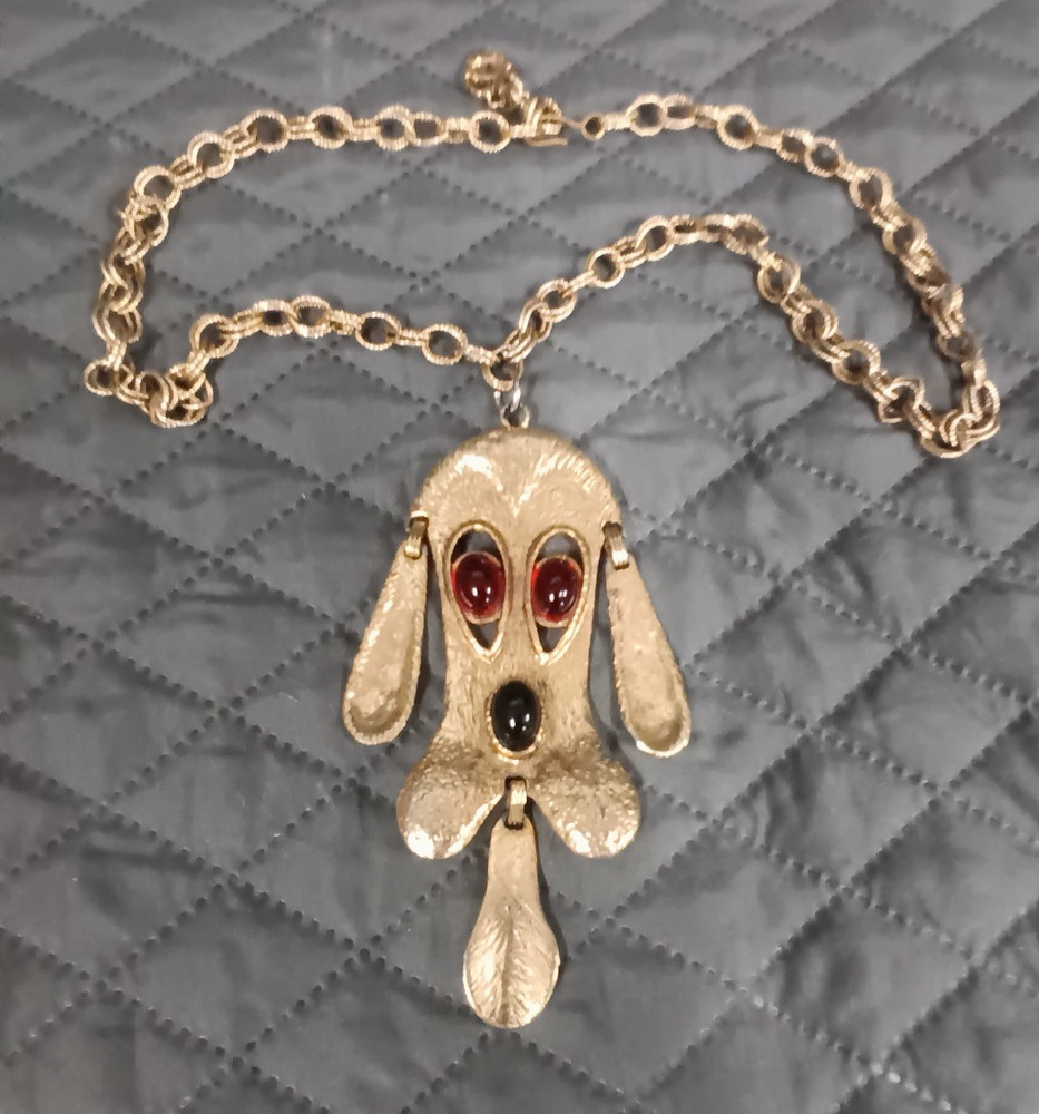 Vintage DeLizza & Elster Juliana Necklace 1970’s Dog