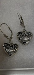 Vintage Sterling Silver Puffed Heart Lever Back Earrings