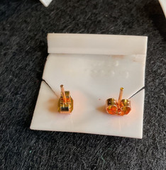 PAIR of 80’s VTG FLOWER GENUINE CLOISONNÉ GOLD FILL BACK POSTS PIERCED EARRINGS