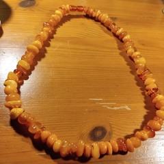 NATURAL OLD ANTIQUE BALTIC AMBER NECKLACE 55.3 gr