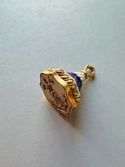 Antique Victorian 18K gold seal fob pendant “Even all others do, I will not”