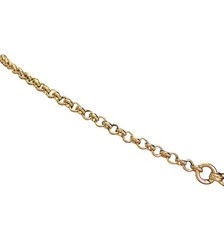 Vintage Trifari Signed Gold Tone 18” Chain Necklace Faux Perales & Rhinestones