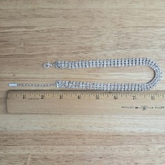 Napier Rhinestone Choker Necklace Silver Tone 13″