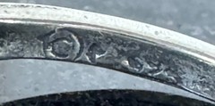 Vintage Sterling Silver 925 Green Enamel Ring Filigree Design Size 7