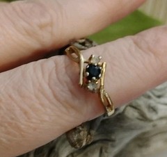 Vintage ESPO Esposito Sz 8.25 14K Gold Electroplate Pre-owned Spinel(?) Ring!