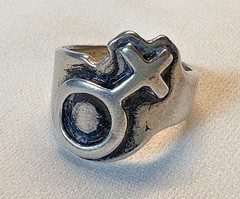 Venus Symbol Lesbian Isis Goddess Magic Ring 925 Sz 11 LGBT Original by JKL 836