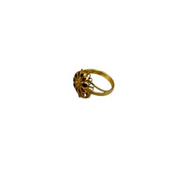 1.4g Vintage Retro 18k Gold Wash Sterling Silver 925 Mughal Enamel Band Ring S 4