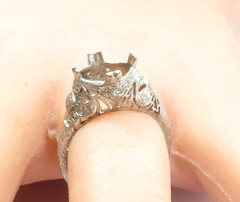 Antique 1920’s Mounting Engagement Platinum Hold 8.5MM-9MM Ring Size 6.25 UK-M