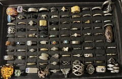 Rings 100 Piece Costume Jewelry Silver Gold Tone Lot Unsigned Variety Sizes