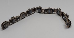 Vintage Signed F.LLI Peruzzi Italy Sterling Silver Floral Rose Link Bracelet
