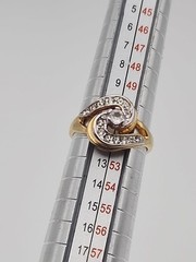 18KT HGE Yellow Gold Plated Swirl CZ Accent Cocktail Engagement Vintage Ring…