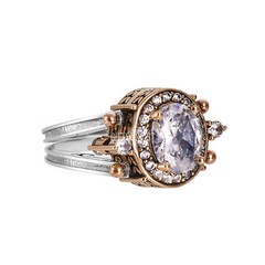 Turkish Reversible Oval London Blue and White Topaz 925 Sterling Silver Ring