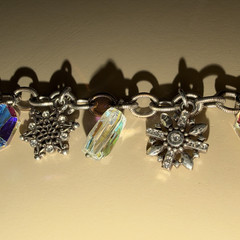 Vintage Brighton Snowflake Bracelet AB Iridescent Crystal Rhinestone Silver-Box