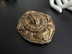 Victorian Revival Gold Tone Sash Pin Brooch Ornate Oval Statement 2.5in Vintage!