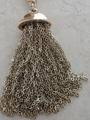 Vintage Chico’s Signed Animal Print Calf Hair Pendant Long Statement Necklace