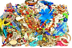 22LBS Modern Vintage Tangled Broken Wearable Craft Repurpose Junk Jewelry Lot