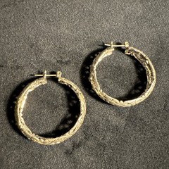 Vintage Jezlaine Sterling Silver 925 Ornate Scroll Open Work Hoop Earrings