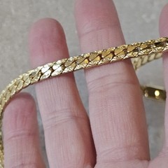 VTG Gold Plated Flat Chain Necklace 18 Inches Classic 5 mm Gift For Her