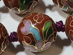 Cloisonne Strung 12mm Beaded Necklace 28″